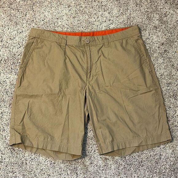Columbia Light Tan Flat Front Cotton Shorts Size 38 - Picture 1 of 5